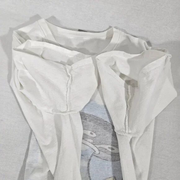 RARE Vintage 90's GILDAN Y2K Ice Cream Carton Skateboard WHITE T-Shirt Size L. - Picture 13 of 17